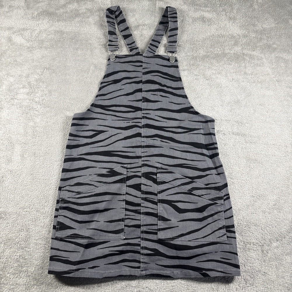 Material Girl Size Small Gray Zebra Camouflage Overall Shirt New with Tags
